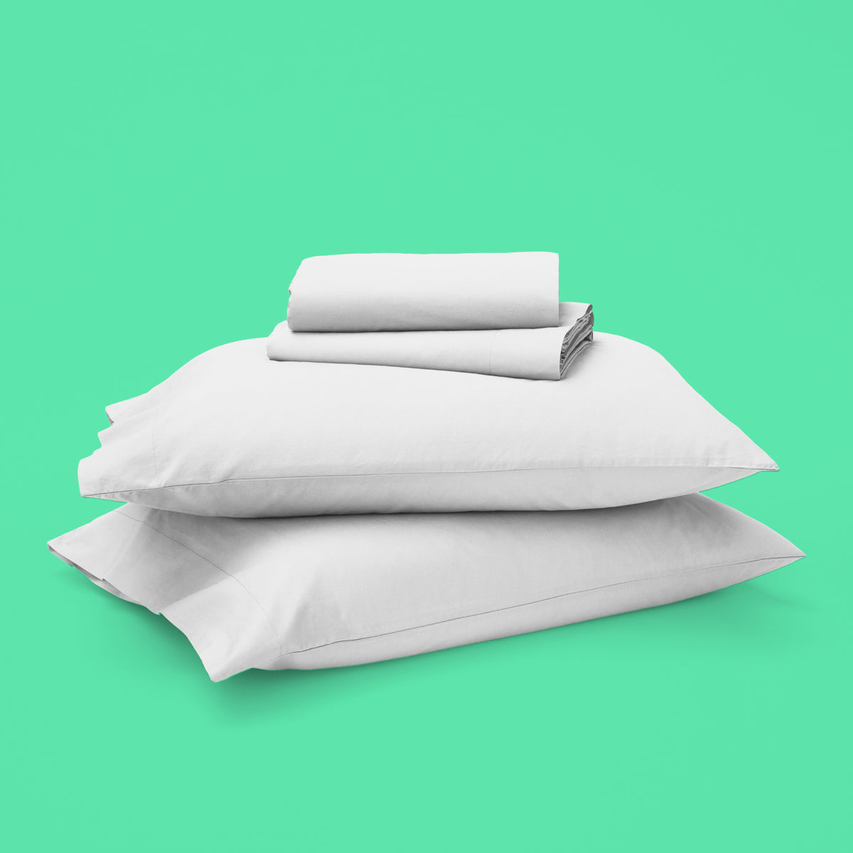Tuft and Needle pillows, bed sheets and mattress protector.